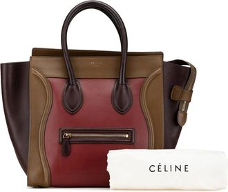 Celine Shopper - 2002 Mini Tricolor Leather Luggage Tote - Gr. unisize - in Rot - für Damen