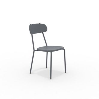 MondoViro Conjunto de 4 sillas de jard&iacute;n de metal gris 45x53 cm 84h