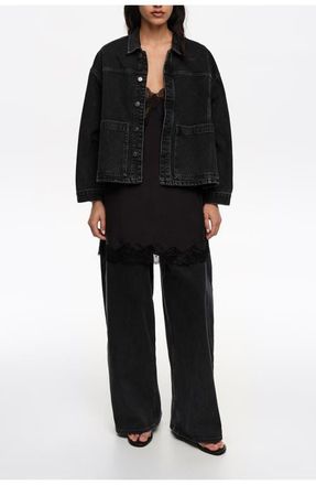 Bimba & Lola A-line Washed Denim Jacket in Washed Black at Nordstrom, Size X-Small Eu