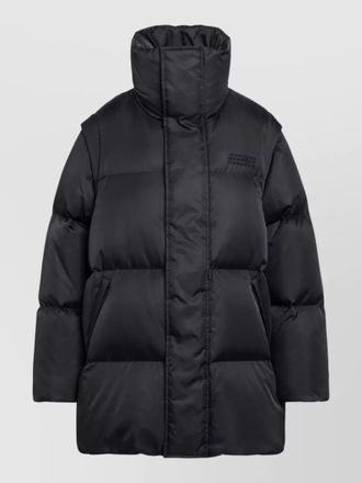 Maison Margiela high collar long quilted jacket design