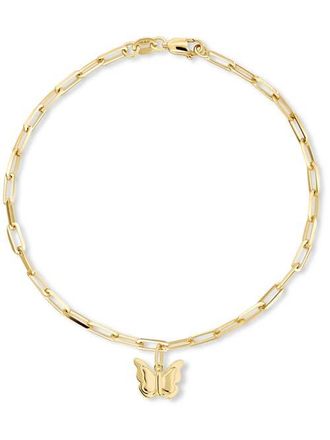 Devata Butterfly Charm with Paperclip Chain Bracelet in 14K Gold, 7 in Yellow Gold at Nordstrom