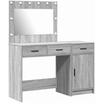 vidaXL Mesa de tocador 2 pcs Gris 40 x 41 x 75 cm Madera contrachapada vidaXL