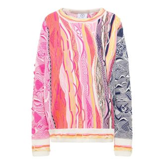Carlo Colucci Gezellige Oversized Gebreide Trui - Dames - Ronde hals truien - Veelkleurig - L - Truien & Vesten