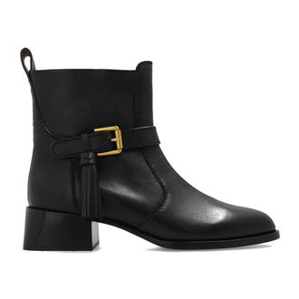 See By Chlo&eacute; Schoenen, Dames, Zwart, 37 EU, Leer, Lory Leren Enkellaarzen