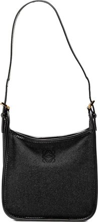 Loewe Pre-owned Womens Wool Anagram Shoulder Bag - Black Textile - One Size