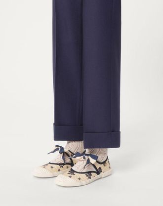 Valentino Garavani Sneaker Ballerina Bay By Bay In Tessuto Papier Floral Donna BURRO/BLU 35.5