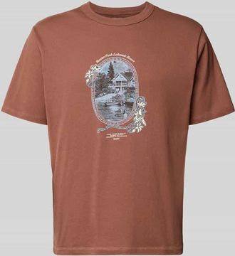 Jack & Jones Jack & Jones T-Shirt mit Label-Print Modell NIAGARA in Hellbraun, Gr&ouml;&szlig;e XXL