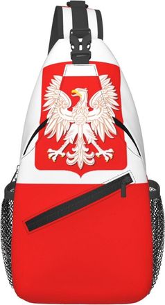 Generic Polish Flag Poland Polska Eagle Cross Body Bag With Zipper Crossbody Bag Anti Theft Sling Backpack For Sports Outdoors Shopping