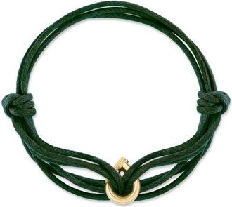 Tabayer Knotted Cord Bracelet in Yellow Gold/green at Nordstrom