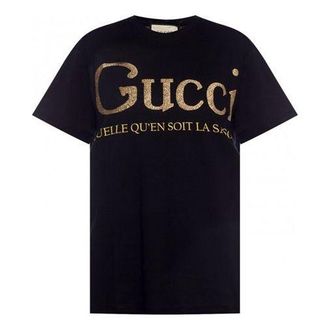 Gucci (WMNS) Gucci Flash Printing Short Sleeve Black 615044-XJCLF-1082