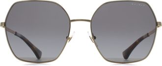 Ralph Lauren Ralph by Lauren Square Womens Shiny Gold Polarized Gradient Grey RA4138 Metal - One Size
