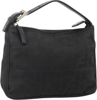 Fendi Pre-owned Mini Bags, female, Black, Size: ONE SIZE Pre-owned Vintage Zucca Canvas Mini Hand Bag