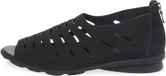 Arche Womens Christos Leather Flats Zip Back Shoes In Black
