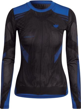 adidas Originals Womens Regular Fit Crew Neck Long Sleeve T-Shirt in Power Blue - Size 6 UK