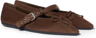 Miu Miu Suede Ballerinas, Woman, Cocoa Brown, Size 35,5