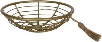 Foreside Home And Garden Trinket Tray Brass Metal with Jute Tassel in Gold at Nordstrom