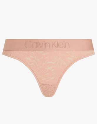 Calvin Klein Womens Calvin Klein THONG FSR Womens Thong Stone Grey - Size: 12