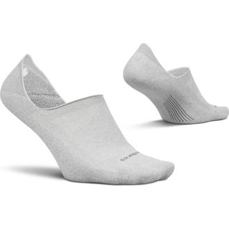 Feetures Elite Light Cushion Invisible Socks AntiSlip Sport Sock Liner with Targeted Compression in Light Gray at Nordstrom, Size X-Large