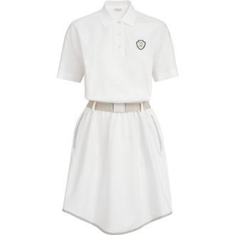 Brunello Cucinelli Couture interlock mini dress with logo in White at Nordstrom, Size 3X-Large Eu