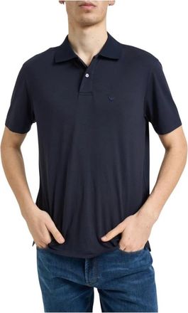 Emporio Armani Polo Shirt met Klein Logo - Heren - Polos - Blauw - S - Tops