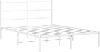 vidaXL Vidaxl - Estructura cama sin colchón con cabecero metal blanco 135x190cm