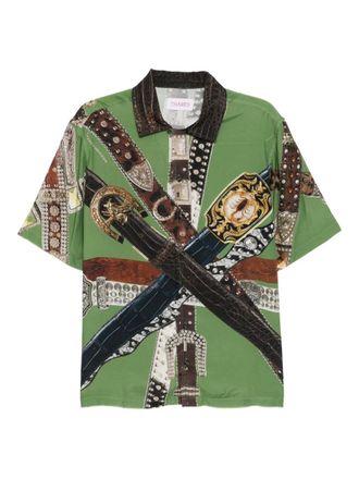Thames MMXX printed shirt - men - Viscose - M - Green