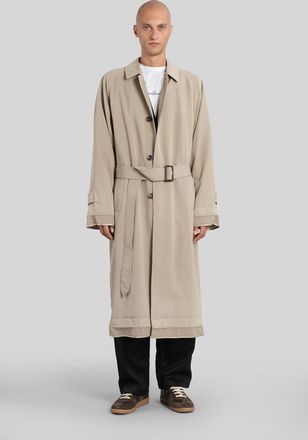 Maison Margiela Trench In Beige Wool