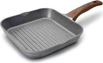 Lacor Sart&eacute;n Asador Grill Stilo Aluminio Gris 28x28 Cm 5.2 Cm De Altura Sart&eacute;n Cuadrada De Aluminio