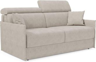 Divani.Store Sof&aacute; cama con reposacabezas reclinables en tela 189 cm blanco