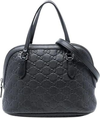 Gucci Pre-owned Handbags, female, Black, Size: ONE SIZE Pre-owned Leather Handbag