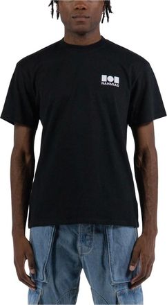 Nahmias Tops, Heren, Zwart, M, Katoen, Logo T-shirt in zwart