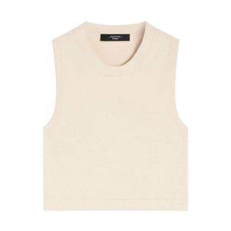 Max Mara Sleeveless Tops, female, Beige, Size: L Sleeveless Top
