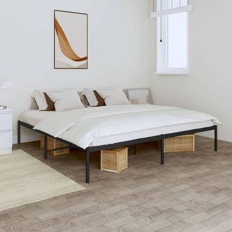 Berkfield Home Metal Bed Frame Black 193x203 cm