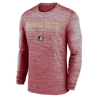 Nike Florida State Sideline Velocity Nike Mens Dri-FIT College T-Shirt in Red | 02EQ69XFTN-FG7