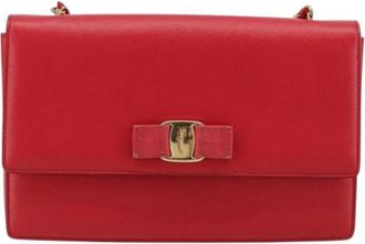 Ferragamo Pre-owned Leren Schoudertas - Dames - Vintage Schoudertas - Rood - ONE Size - Leer - Vintage