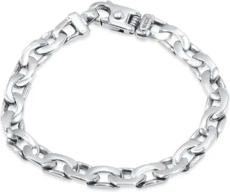 Pompeii3 Braccio Mens 36 Gram Designed Link Solid Silver Bracelet 8.5 Size: 8.5