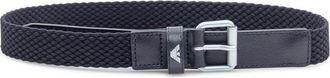 Emporio Armani Geweven stoffen riem met leer - unisex - Riemen - Blauw - L - Leer - Accessoires