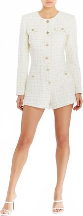 Amanda Uprichard Fallon Romper In White/gold