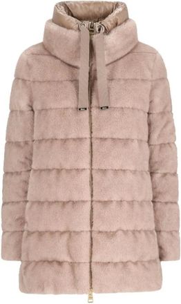 Herno Piumino A-Shape Faux Fur HD - Dames - Jassen - Beige - Maat: S Nylon