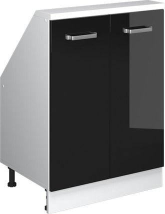 Vicco Armario Para Techo Inclinado Rion, Roble Negro Alto Brillo/blanco, Con 2 Puertas, Vicco