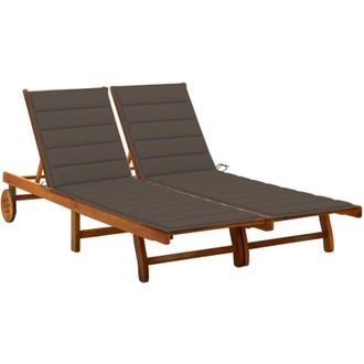 vidaXL Tumbona De Jard&iacute;n 2 Personas Y Cojines Madera Maciza De Acacia Vidaxl