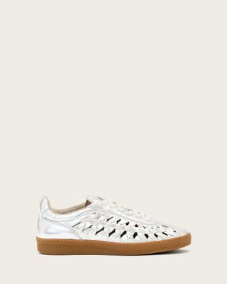 AllSaints Leather Velma Leather Woven Trainers, Size: UK 4/ US 7/ EU 37