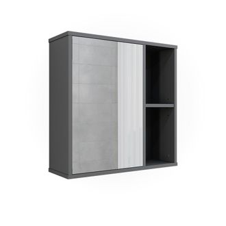Vicco Mobile A Specchio Per Il Bagno Leano, Antracite, 60 X 60 Cm