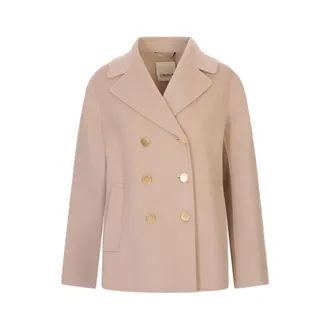 Max Mara Blazers, female, Pink, Size: 2XS Caban Double-Breasted Jacket