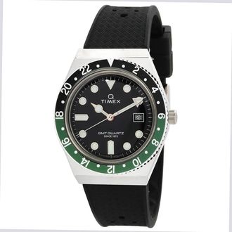 Timex Q Timex GMT Quartz Black Dial Sprite Bezel Mens Watch TW2W57500