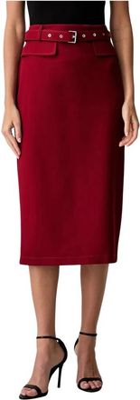 Pinko Midi Pencilrok - Dames - Midirokken - Rood - XS - Rokken