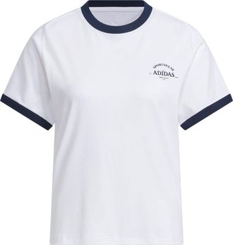 adidas (WMNS) adidas Verbiage T-Shirt Asia Sizing White Black JC8708