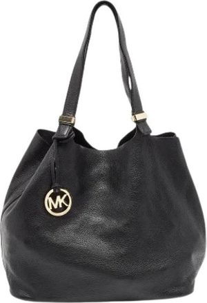 Michael Kors Pre-owned Shoulder Bags, female, Black, Size: ONE SIZE Pre-owned Leather Tote