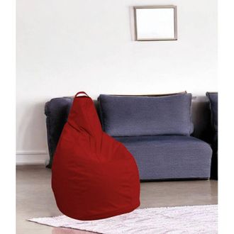 Dmora Dmora - Puf Aunter, Sill&oacute;n Multiusos, Puf, Puf Reposapi&eacute;s, Made In Italy, 90x90 H120 Cm, Rojo
