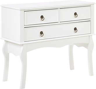 Beliani Beliani - Consola Blanca 91 X 35 Mdf 3 Cajones Retro Recibidor Sala De Estar Lamar